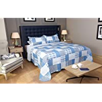 restmor Colcha Bouti Cubrecama Reversible - Disponible en Varios diseños Coloridos - Check 250x250cm (Cama King Size)